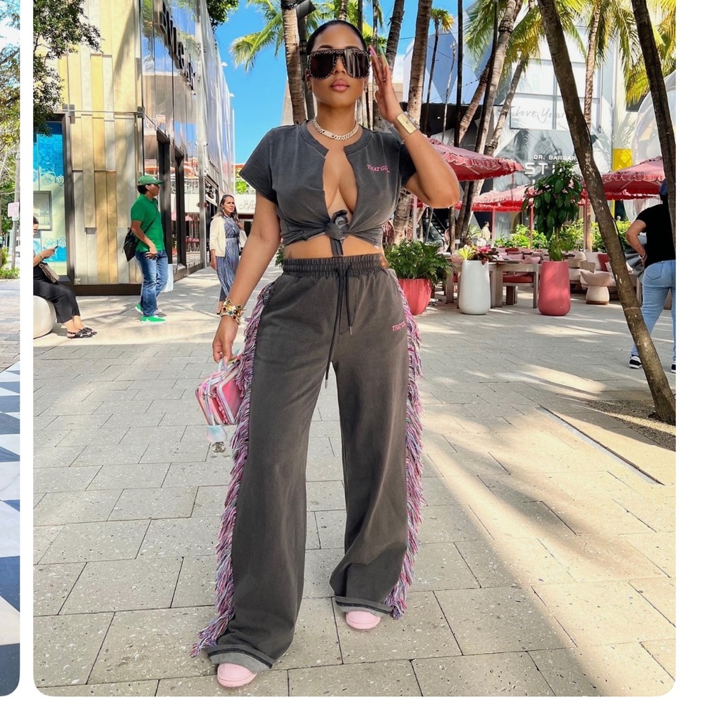 Minaa Monroe EXCLUSIVE MM FRINGE X THAT GIRL MMERCH COLLAB FRINGE PANTS